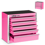 P.I.T. Mini Pink Tool Box, Portable 5-Drawer Micro Roll Cab Steel Tool Box with Liner, Pink Small Tool Case for Tools Storage, Home DIY P.I.T.