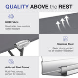 Folding Outdoor Lounge Chair with Canopy - Portable & Adjustable Beach Lounge Chair - 5-Positions, Carry Handles, 600D Fabric, 265 lbs Capacity – Tanning Chaise Lounge for Beach, Patio, Lawn ComfySure