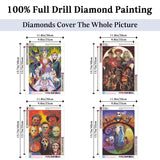 JAKI 4 Pack Diamond Art for Adults-Cartoon Diamond Painting Kits for Adults Beginners,DIY 5D Full Drill Art Perfect for Gift Home Wall Decor(12x16inch) JAKI
