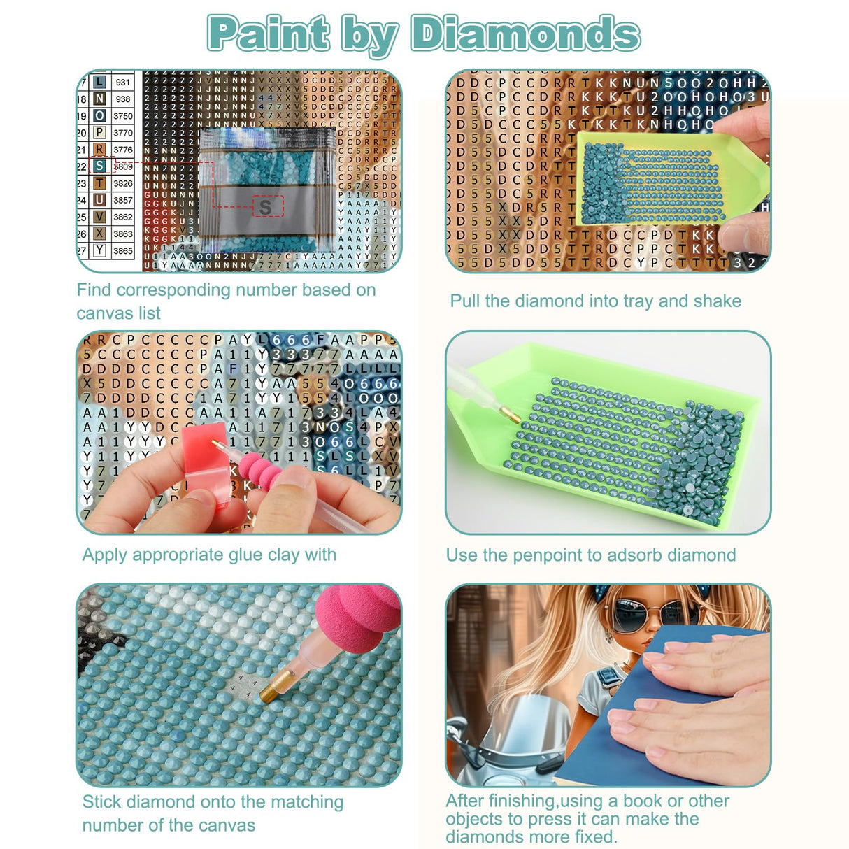 CEOVR Cartoon Motorcycle Dog Diamond Art Kits for Adults, 5D DIY Full Drill Cute Diamond Painting Dots Gem Art, Adult Crafts Kits Arts and Crafts, Wall Decor for Home Office 12x16in CEOVR