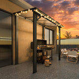 AECOJOY 8' x 5' Gazebo Outdoor Pergola for Patio, Lean to Hard Top Grill Gazebo Shelter Pergolas and Gazebos Clearance with Roof, Small Wall-Mounted Heavy Duty Awnings for Patio, Decks, Backyard AECOJOY