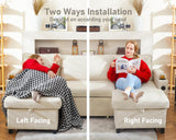 DURASPACE Sofa Bed Sleeper Pull Out 2 in 1 Sectional Sleeper Sofa Couches with Storage,USB, Cup Holder,Pullout Sectional Couches for Apartment Living Room (Beige) DURASPACE