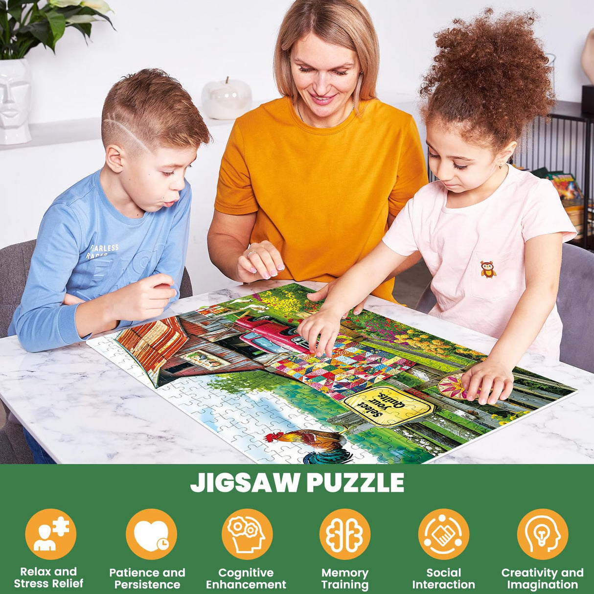 300 Pieces Puzzle for Adults | Country Life Puzzle | Recycled Cardboard Large Piece Jigsaw Puzzles 300 Pieces | Challenging Game Home Decor Birthday Party Gift Toy for Adults Kids Seniors 20.5*15 inch Maiqufa