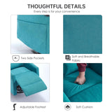 EZZUP 360° Swivel Recliner Chairs for Small Spaces, A Recliner with Side Pockets, Small Rocker Recliner for Living Room, Bedroom, Sky Blue Recliner Chair for Adults EZZUP