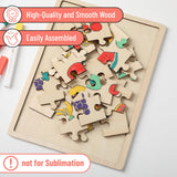 Mr. Pen- Blank Wooden Puzzle, 24 Pieces, 11.8" x 8.8", Wooden Blank Puzzles to Draw on Mr. Pen