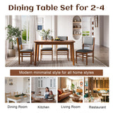 Merax 5 Piece Rectangle Wooden Dining Table Set, Mid Century Modern Tables and 4 Upholstered Wood Chairs for Kitchen, Home, Saving Space, Brown+Gray Merax