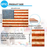Art Acoustic Panels, 8 Pack Self-Adhesive Large Wall Art Paintings for Wall Decoration, Sound Absorbing Panels for Recording Studio, Living room and Bedroom,48X32inch (FLAG) JBER