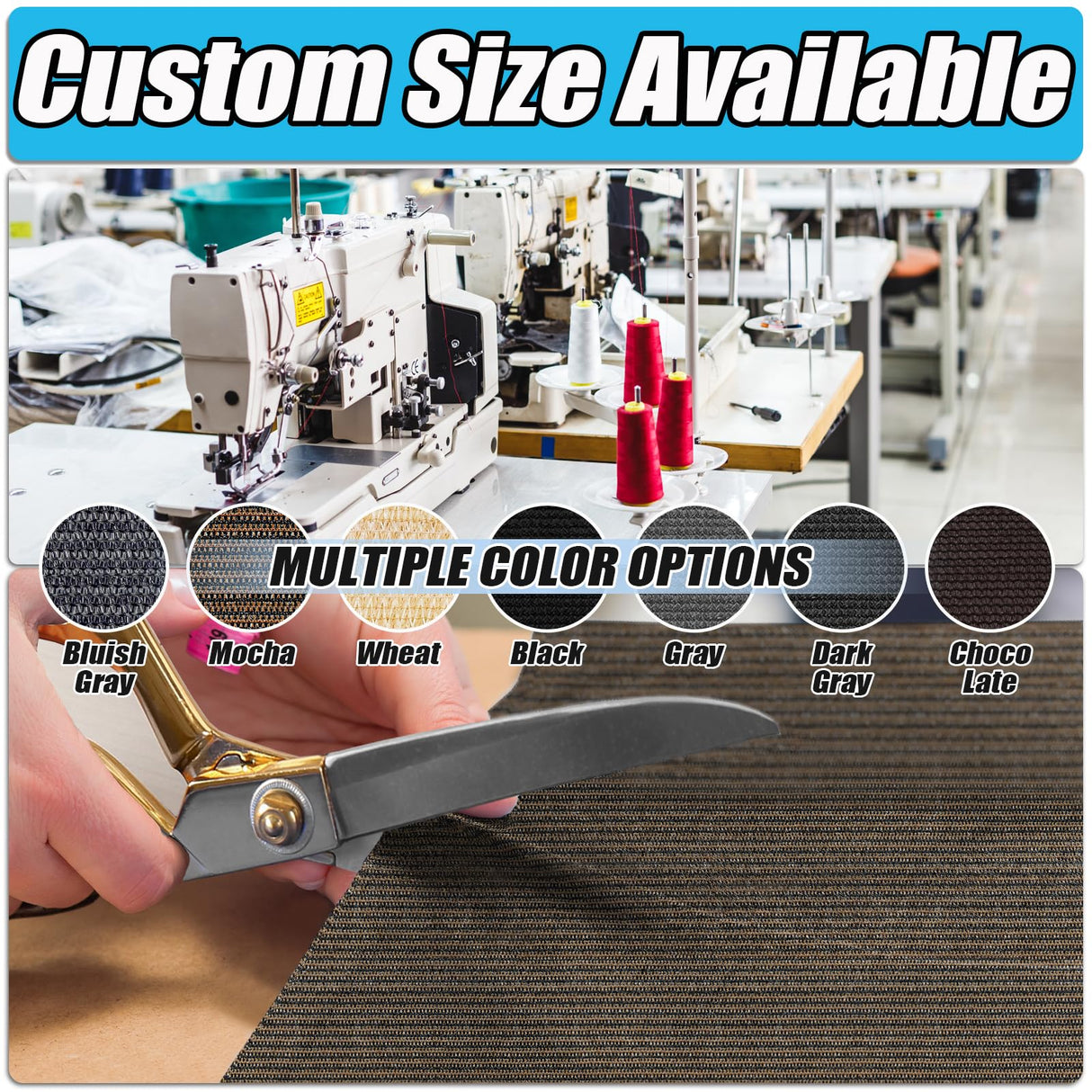 Amagenix 90% Sun Shade Cloth with Grommets, 6' x 10' Pergola Replacement Shade Cover Canopy Privacy Screen for Outdoor Patio Garden, Mocha (We Customized) Amagenix