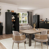 Befrases 72" H Black Farmhouse Storage Cabinet with Adjustable Shelves, Large Pantry Organize with 2 Barn Doors, Tall Freestanding Cabinet for Kitchen, Bathroom, Garage, Basement, Living, Utility Room Befrases