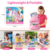 Princess Magnetic Mermaid Puzzles for Toddlers 3-5 Girls, 20-25-30 Pieces, Ages 4-6, Travel Entertainment Toys, Birthday Gifts Jeacirio