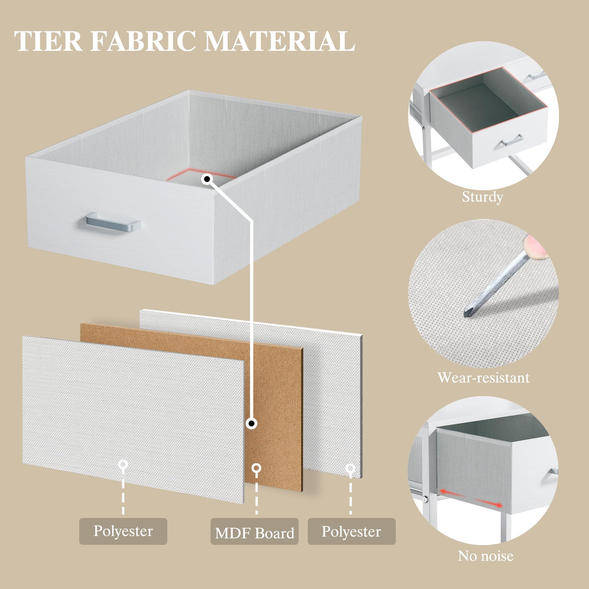 ALEXNUTRE Makeup Vanity Desk with Mirror and Lights, Small Vanity with Fabric Storage Drawer & Chair & Shelves, White Vanity with Fold-up Panel and Power Outlet for Bedroom ALEXNUTRE