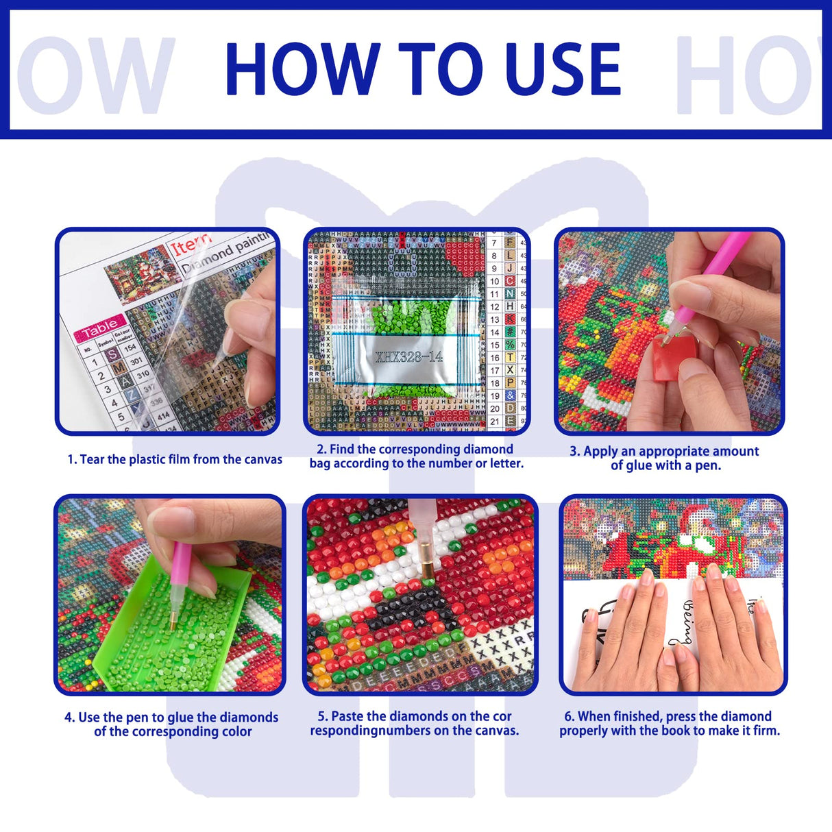 Focart 10 Pack Diamond Painting, Random Diamond Art Kits 5D Full Drill DIY Crafts for Home Wall Decor Gift Focart