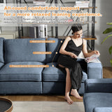 COOSLEEP 100" Sofa with Seats Storage, Comfy 3-Seater Chenille Fabric Couch for Living Room, Office, Apart W/Deep Seat, USB Charging, Upholstered Couch with Removable Cover, (Blue) COOSLEEP HOME