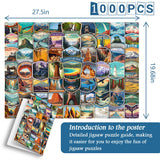 PICKFORU National Parks Puzzles for Adults 1000 Pieces and up, National Parks Stickers Puzzle Collects Yellowstone Yosemite Zion Glacier, National Park Poster Jigsaw Puzzles as Home Decor PICKFORU
