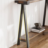 GAOMON Farmhouse Console Table, 43.3" Entryway Table with Storage, 2 Tier Sofa Table with Metal Frame and MDF, Behind Couch Table for Living Room, Hallway, Entryway-Rustic Brown GAOMON