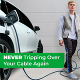 Skywin Retractable EV Charging Cable, EV Charger Cable Retractor Extender Up to 6 FT, Overhead Electric Vehicle Charging Station Wall Mount (Black) Skywin