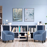 Yaheetech Barrel Chairs, Furry Accent Chairs, Sherpa Chairs with Soft Padded Armrest, Fuzzy Club Chairs for Living Room Bedroom Waiting Room Office, Accent Chairs Set of 2, Blue Yaheetech