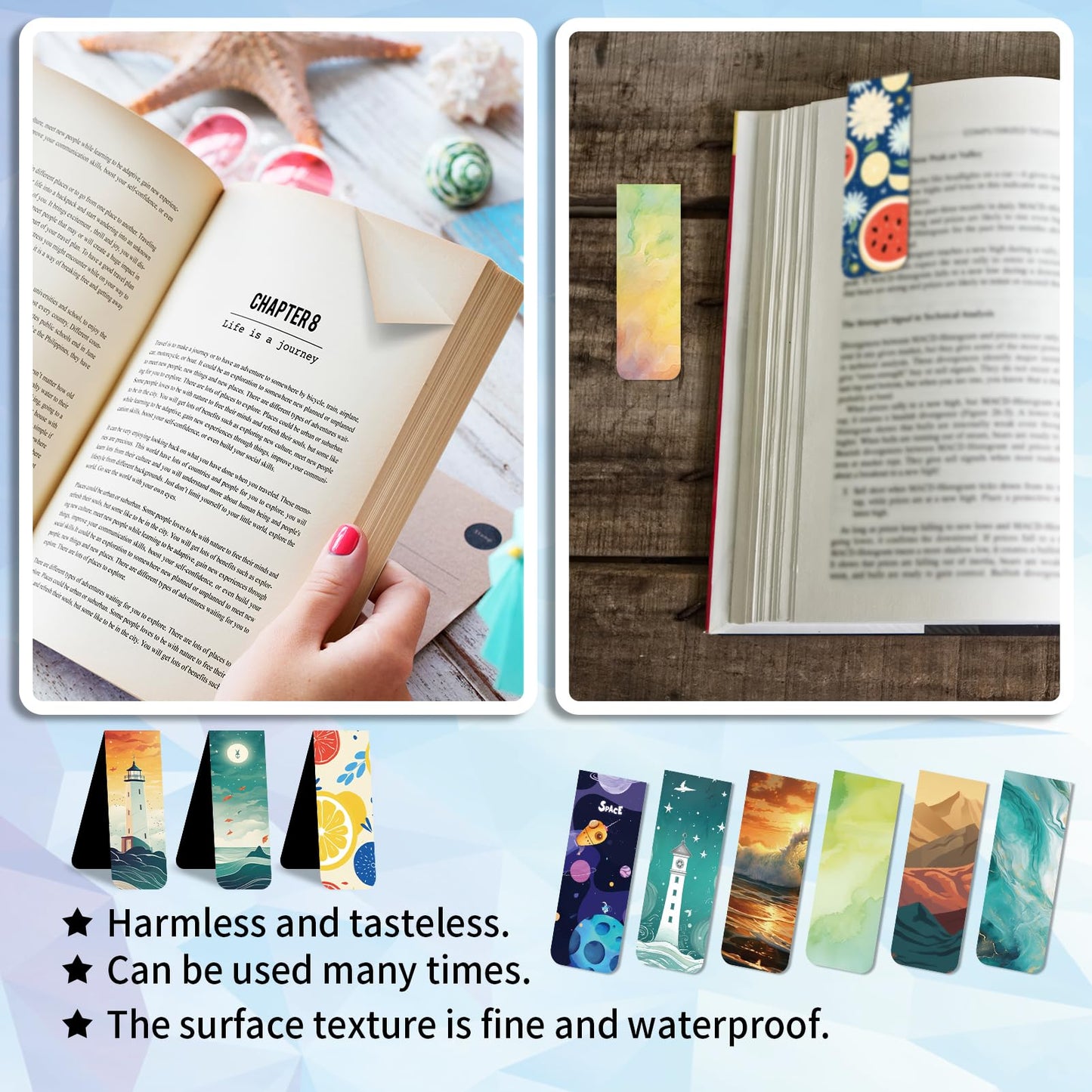 48 Pieces Magnetic Bookmarks Magnet Page Markers - Book Marks for Reading Women & Men with Storage Boxes - Cute Magnet Bookmark Clips for Reading Pleasure