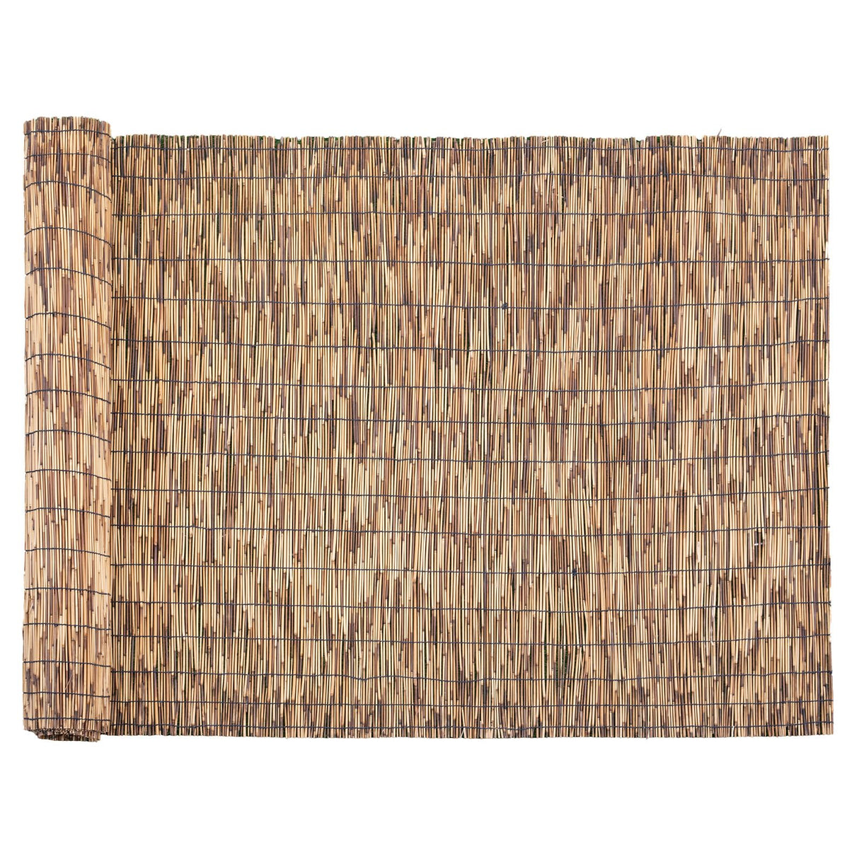 SHYDZYYC Brown 4FT X 16.4FT Reed Fencing Roll, Balcony Privacy Reed Balcony Shade Reed Bamboo Fencing Garden Fence Border, Wind Block Sunshade Fence Screen for Outdoor Yard Patio Flower Bed Edge SHYDZYYC