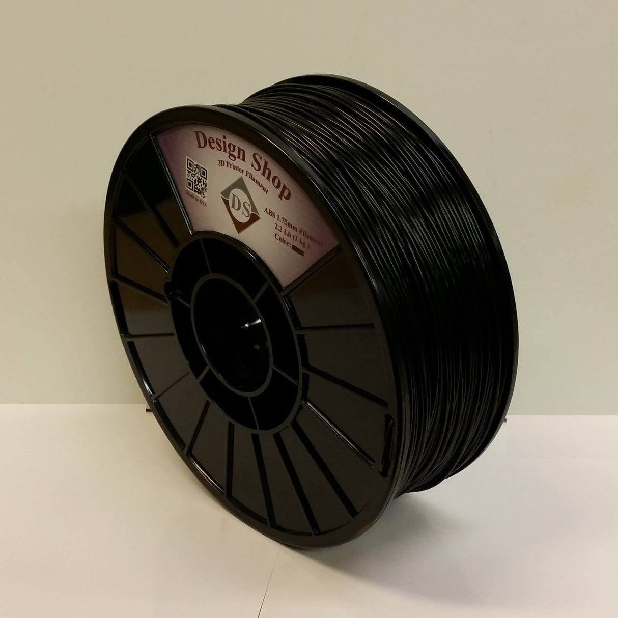 3D Printer Filament 1.75mm Black ABS - 1kg (2.2 lbs) 100% USA Design Shop