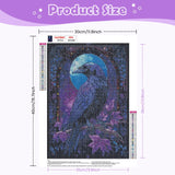 NEWENMO Diamonds Painting Kits for Adults Beginner DIY 5D Crow Diamond Art Paint with Round Diamonds, Full Drill Gem Art Animal Diamonds Painting for Craft Home Wall Decor 12x16 Inch NEWENMO