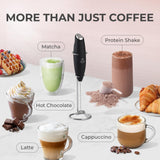 Zulay Kitchen Powerful Milk Frother Wand With 2 Duracell Batteries - Ultra Fast Handheld Drink Mixer - Electric Whisk Foam Maker for Coffee, Lattes, Cappuccino, Matcha, Hot Chocolate & Creamer - Black Zulay Kitchen