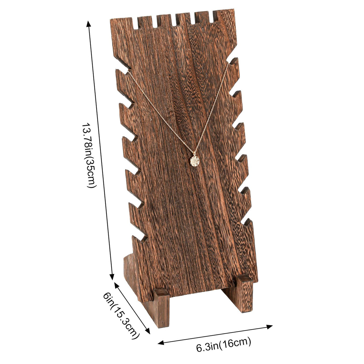 Lolalet Wooden Jewelry Display Series, Necklace Bracelets Earrings Rings Jewelries Stand Freestanding Natural Wood Holder Jewelry Rack for Selling Vendor Store -1 Pack, Necklace Lolalet