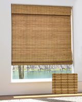 UNISHADES Cordless Bamboo Roman Shades for Windows, Size (27" W × 64" H) Colour (Eastfield Teak) UNISHADES
