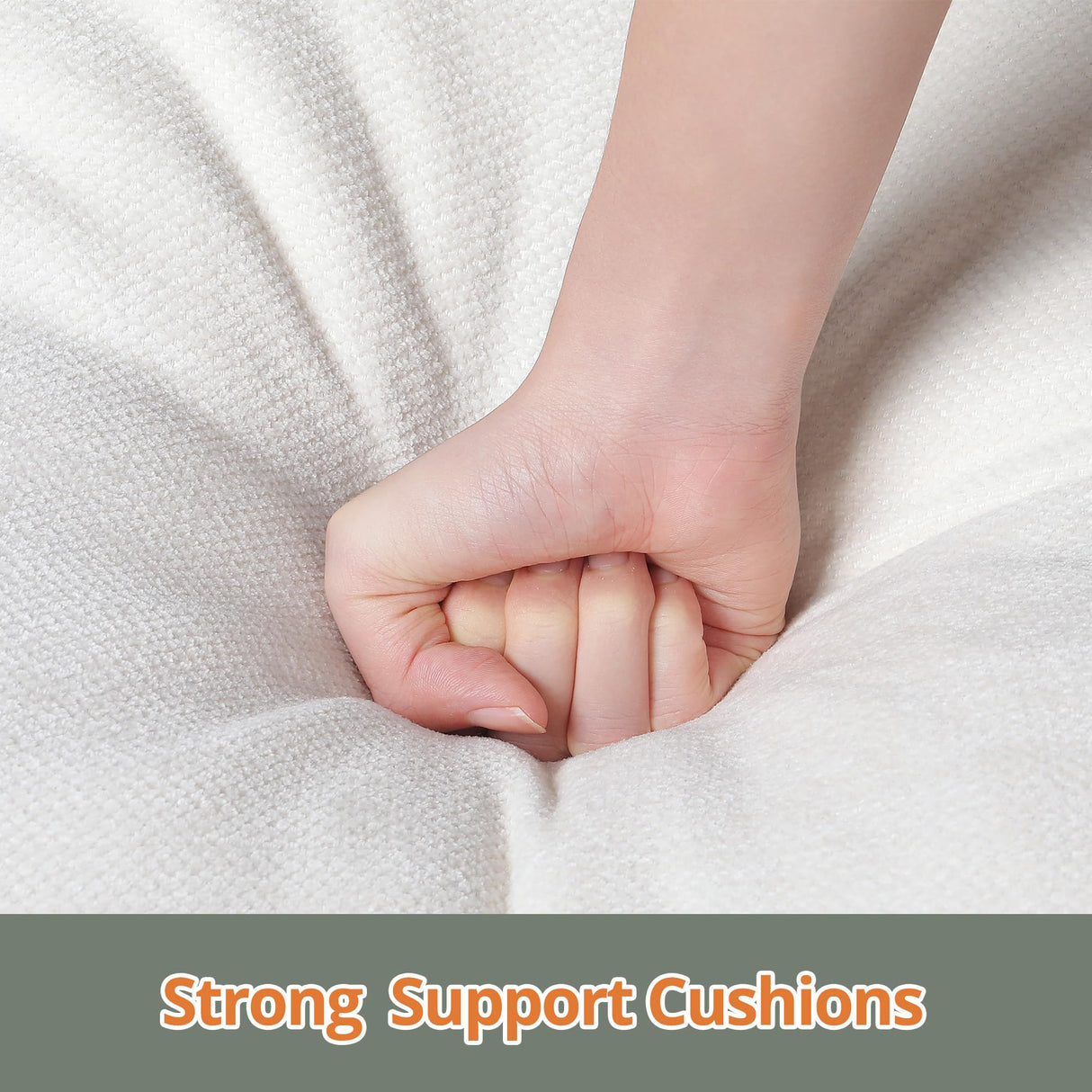 LIKIMIO Sofas Couches for Living Room, with Storage Wide Armrest, 80" Chenille 3 Deep Seater Couch, Skin-Friendly, Easy to Install(Beige) LIKIMIO