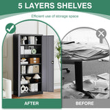 Letaya Metal Garage Storage Cabinets with Lock Door and Adjustable Shelves, Steel Tool Cabinets for Home,Office,Warehouse Organisieren (Black Grey, 72" H) Letaya