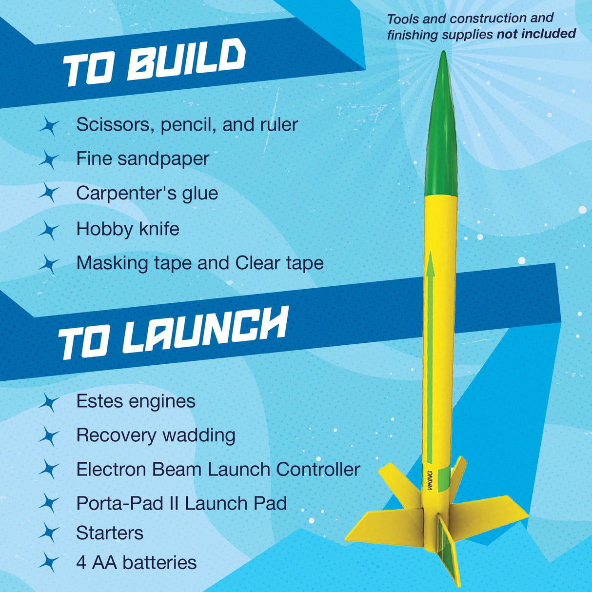 Estes 1753 AVG Bulk Variety Pack of Rocket-Building Kits, Beginner and Intermediate Flying-Rocket-Model Kits for Ages 10+, Includes Viking, Alpha, and EX2 Rockets Estes
