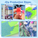 DOMROM Crystal Rose Diamond Painting Kits for Adults, Rose Diamond Art Kits for Adults Beginner, DIY Rose Diamond Dots Paint by Diamonds Art and Crafts for Hobbies, Gifts, Home Art Decor 12x16 inch DOMROM