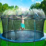 Bobor Trampoline Sprinkler for Kids, Outdoor Backyard Water Park Fun Summer Outdoor Water Sprinkler Toys for Boys Girls (Black, 39ft) BOBOR