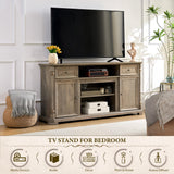 Yechen 62'' Farmhouse TV Stand for Living Room - 31.5'' Tall Entertainment Center with Storage Cabinets & Drawers, Wood Media Console Table with Roman Columns, for 75 Inch TV, Weathered Reclaimed Oak Yechen
