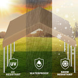 Carport Canopy 10'x20' Replacement Cover, Waterproof & UV Protected Garage Top Tarp Shelter Cover with Ball Bungee Cords, Car Cover Tent (Frame is not Included) Yustuf