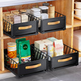 Pull out Cabinet Organizer Fixed with Adhesive Nano Film,Heavy Duty Slide out Pantry Shelves Drawer Storage,Sliding Mesh Cabinet Basket with Handle for Kitchen, Bathroom,Home, 11.8"W X15.7"D X6.2"H Kitstorack