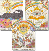 GemZono 3 Pieces Tarot Sun Moon & Stars Adult Diamond Painting Kit, 5D Diamond Art Round Full Diamond Painting Kit, Polka Dot Diamond Digital Painting Kit for Beginners (11.8x15.7in) GemZono