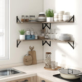 Axeman Floating Shelves for Wall, 16W x 8D Floating Shelves Set of 2, 8 Inch Deep Rustic Grey Wood Wall Mounted Shelves for Farmhouse Bookshelf Living Room Bedroom Axeman