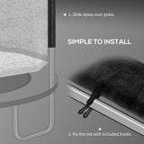 Soozier Trampoline Safety Net for 14ft Round Trampoline with 8 Straight Poles Poles Not Included, Weather Resistant Trampoline Net Replacement Enclosure with Yellow Zippered Entrance, Blue Soozier