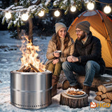 HGD 20 inch Smokeless Firepit Outdoor, Stainless Steel Fire Pit, Smokeless Fire Pit for Outside with Carry Bag for Camping Backyard Patio Garden Picnic HGD