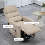 HOMCOM Power Lift Recliner Chair for Elderly, Easy Assembly, Fabric Lift Chair for Adults, Recliner Sofa with Remote Control, Side Pockets for Living Room, Beige HOMCOM