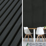 INNO STICKERS 3-Piece Wood Slat Wall Panel for Interior Wall Decor Noise Cancelling 94.5" x 11.4" Acoustic Decorative 3D Sound Absorbing Wall Paneling, Black Oak, 22.4 Sq.Ft INNO STICKERS