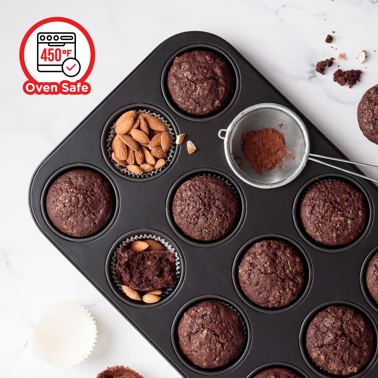 Baking Set – 6 Piece – Deluxe Non Stick Black Coating Inside and Outside – Carbon Steel Bakeware Set – PFOA PFOS and PTFE Free by Bakken Bakken- Swiss