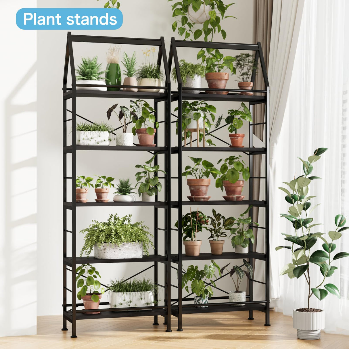 PROXRACER 5-Tier Bookshelf, 24 Inch Tall Standing Bookcase, Modern Display Shelf Unit Storage Organizer Rack for Study Room Home Office,Black PROXRACER