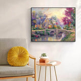 Jigsaw Puzzles for Adults 1000 Pieces Country House Puzzles Spring Landscape Puzzle Picturesque Bridge 1000 Piece Jigsaw Puzzle DIY Challenging Game Toys Gift CHengQiSM