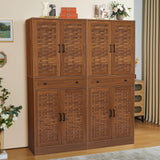 NVETHM Storage Cabinet, Kitchen Pantry, Freestanding Cabinet with Adjustable Shelve and drawer, Tall Cabinet for Living Room, Bedroom, Dinging Room, Office Room, Garage (Walnut) NVETHM