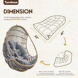 Tycdiose Egg Chair Cushion Replacement, Waterproof Outdoor Hanging Egg Swing Chair Cushions Pads, U-Shaped Thickened Cushions for Hanging Eggs Chair with Ties, 47x33x7 Inches (Grey) Tycdiose