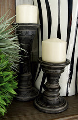 Deco 79 Candle Holder, S/3 10", 8", 6"H, Black Deco 79