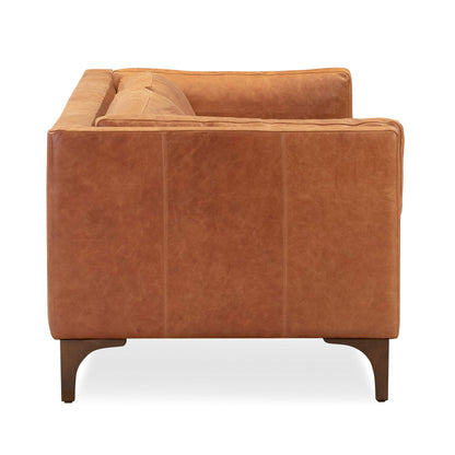 POLY & BARK Argan 93" Sofa in Full-Grain Pure-Aniline Italian Tanned Leather in Cognac Tan