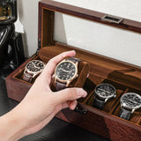 ProCase Wooden Watch Box for Men, 6 Slot Watch Display Case Mens Watch Box Organizer, Wood Watch Case for Men Watch Storage, Watch Holder Organizer with Glass Lid -6 Slot, Espresso ProCase